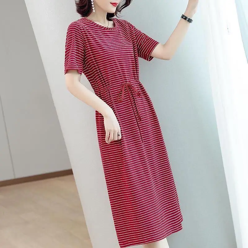 

T-shirt Skirt Women's Summer New Large Midi Dress Woman Dress Vestido De Mujer Femme Robe