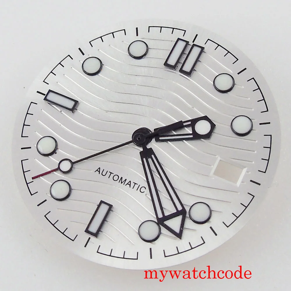 

For NH35 Automatic Movement Watch Parts Dial Hands With Date Window Luminous Marks