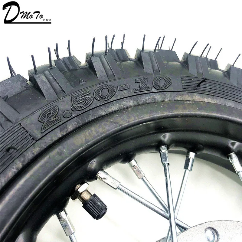 2.50 - 10inch Rear Tyres Steel Rims Drum Brake Wheels Rims Hub CRF50  Kayo Chinese Dirt Pit Bike motorcycle Mini Bike