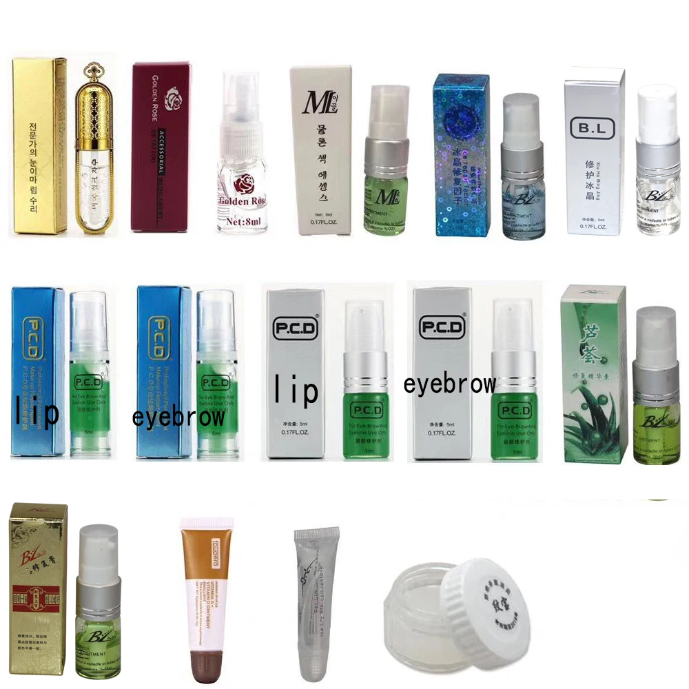 

10pcs Various Permanent Makeup Repair Gel tattoo Lip Eyebrow Repair Cream Tattoo Aftercare Cream for Eyebrow and Lips Auxiliary