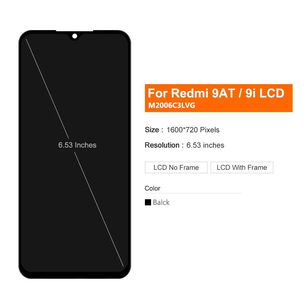 6.53\'\' For Xiaomi Redmi 9i M2006C3LII LCD Display Touch Screen Digitizer Assembly For Redmi 9AT Global M2006C3LVG LCD