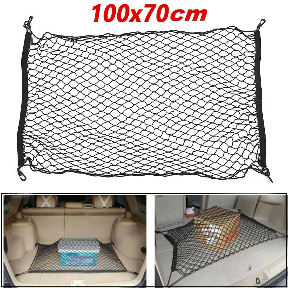 100x70 Cm Car Trunk Interior Rear Cargo Organizer Storage Elastic Mesh Bag Luggage Nylon Cargo Storage Stretchy Net