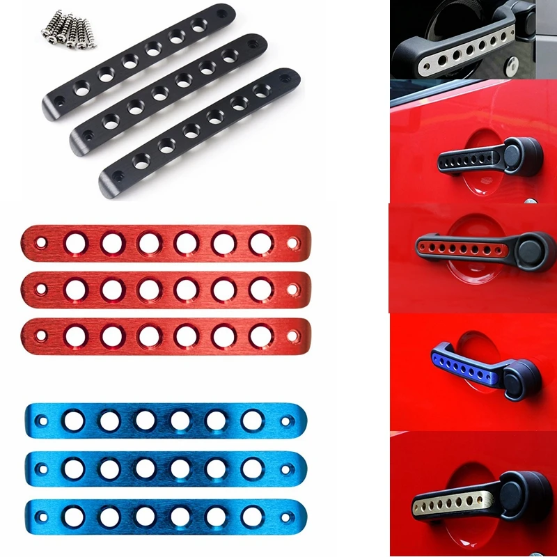 Teil Griff Abdeckung Trim Für Jeep Wrangler JK 2007-2016 Front Tür Aluminium Haltegriff Abdeckung Türgriff Einsatz