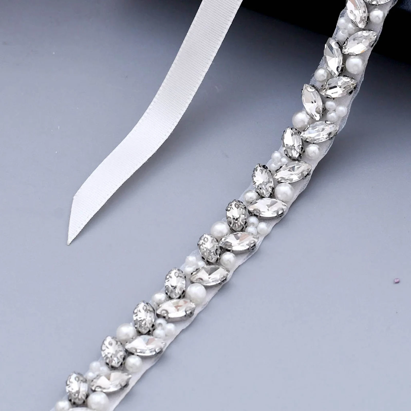 Beaded Belt Crystal Thin Wedding Sash Bridal Belt Rhinestone Wedding Dress Belt Diamond Thin Wedding Dress Belt for Women Sashes