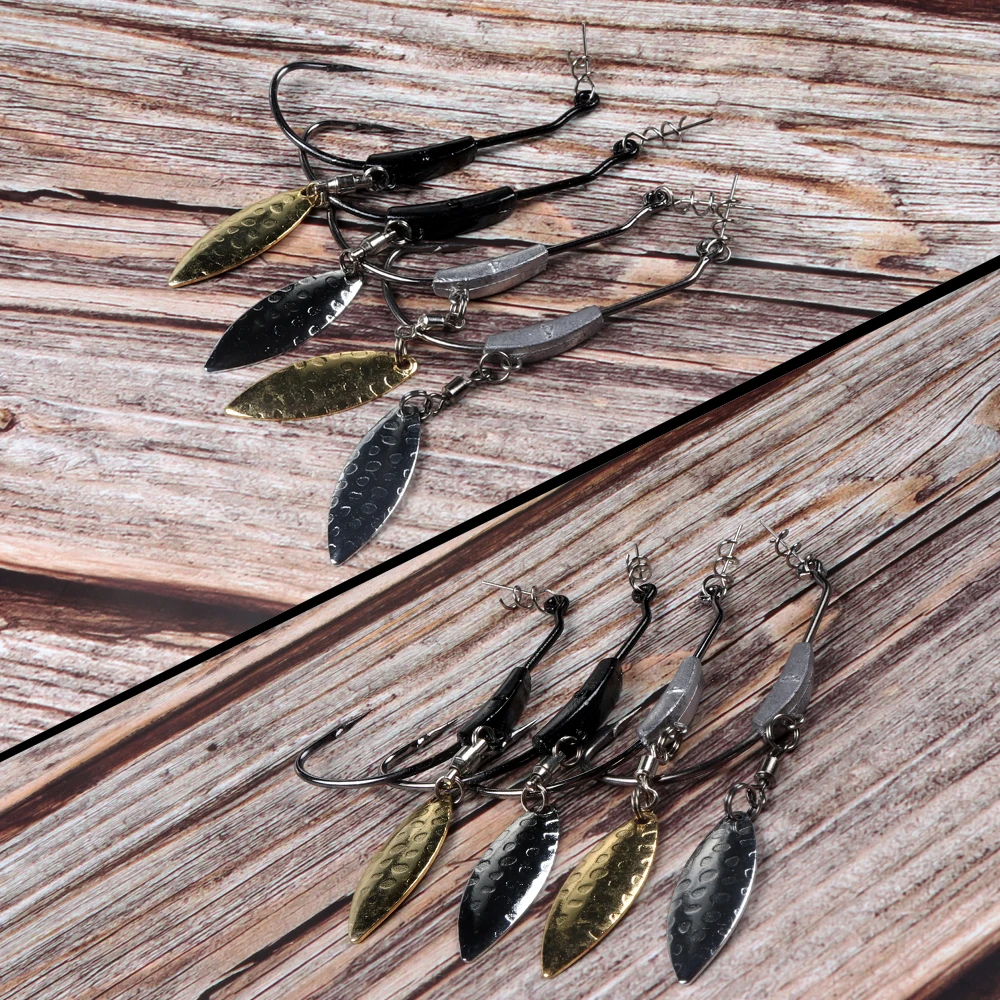 JOHNCOO 2-9g Crank Offset Fishing Hook 8pcs Jig Head Fishhook For Soft Worm Lure Barbed Fishing Hooks