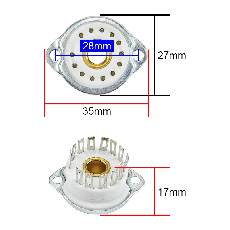 GHXAMP 세라믹 튜브 소켓 QS30-1 SZ-8 YS30-3 글로우 튜브 기본 형광등 밸브 홀더 Lampstand 13 핀 오디오 앰프 부품 1pc