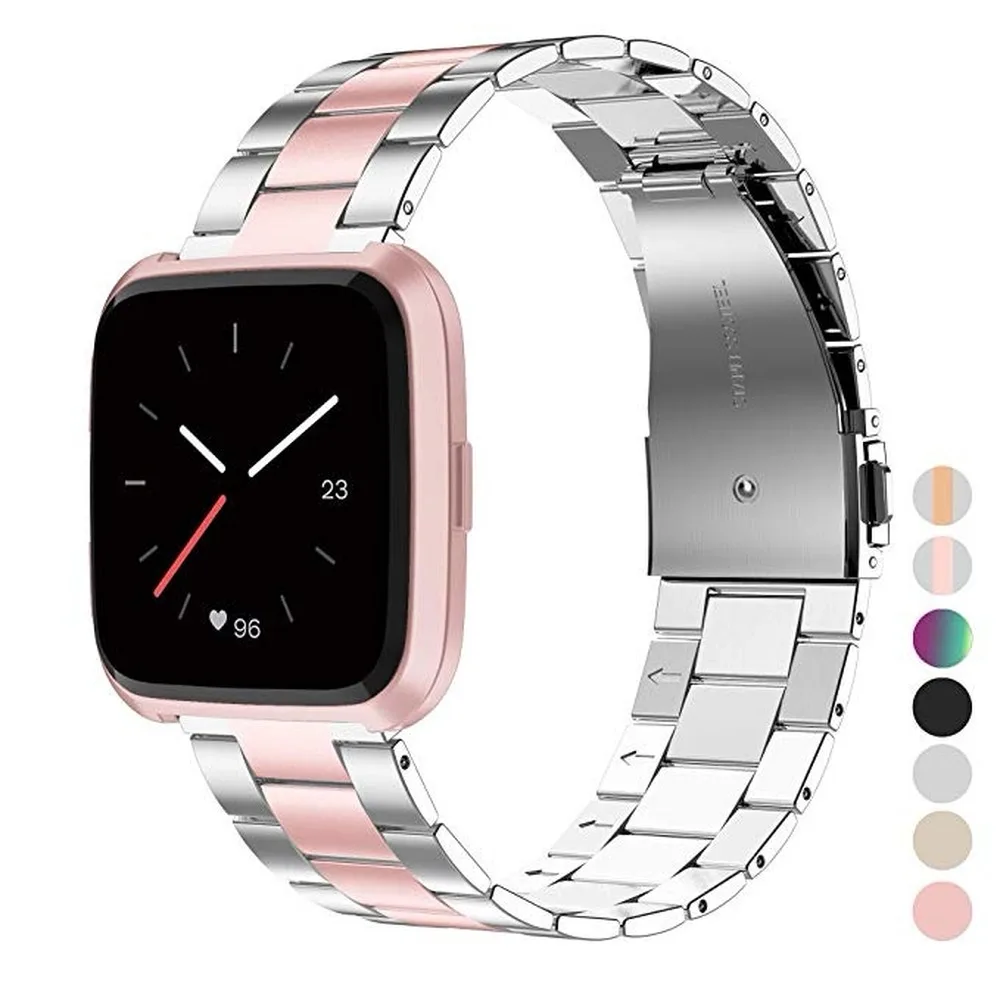 Stainless Steel Wrist Strap For Fitbit Versa 2 Watch bracelet For Fitbit Versa lite metal Strap Accessories