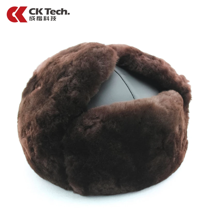 CK Tech.Cold-proof Safety Helmet GRP Construction Electrician Helmets Labor Warm Winter Work Hat Leather Sheep Shears Cap