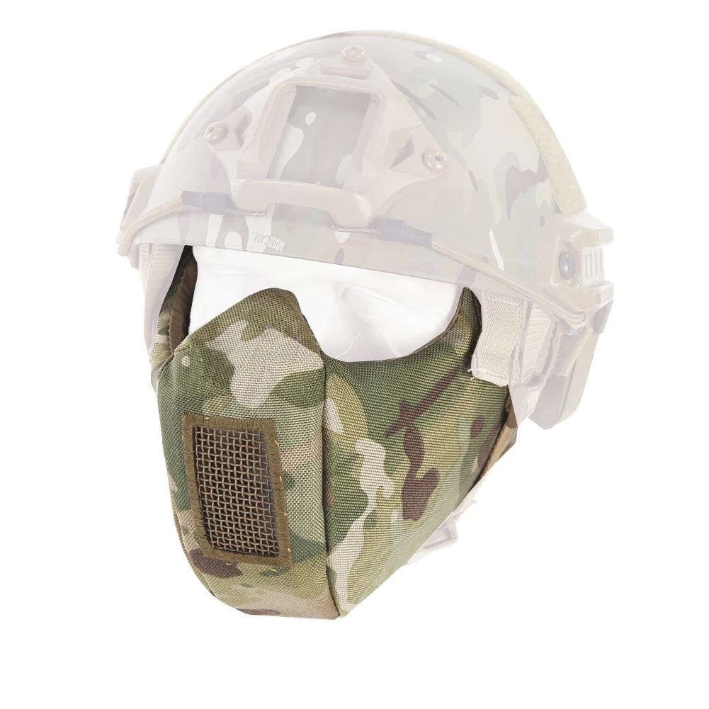 Mascarilla protectora de media cara para Paintball, máscara táctica militar, transpirable, para actividades al aire libre