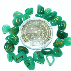 Natural Green Aventurine Crystal Rune Stone Lrregular Divination Fortune-telling Healing Meditation Gift Collection
