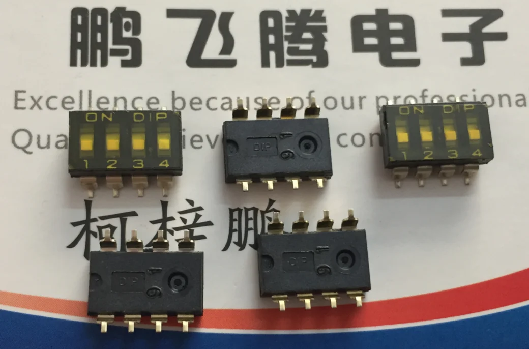 1Pcs Taiwan Yuanda Dip DMR-04-T-V-T/R Dial Code Schakelaar 4-Bit Patch 2.54 Pitch Platte Wijzerplaat Code