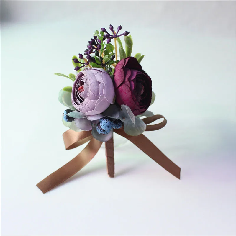 Lovegrace Pols Corsage En Boutonnières Bruiloft Bruid Armband Zijde Bloem Stalknecht Boutonniere Broche Pins Bruiloft Corsages