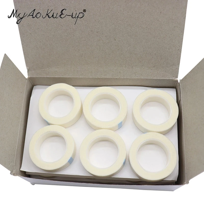Weiße 24 Rollen Vlies-Wickelband Medizinisches Klebeband Wimpernverlängerung Fusselfreie Augenpads Weißes Seidenpapier Unterpads Medizinische Klebebänder – Detail 5