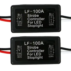 YSY 2pcs Flash Strobe Controller LF-100A Car Flasher Module for Brake Light Tail Stop Light 12-24V Relays,Safty Car Accesscories