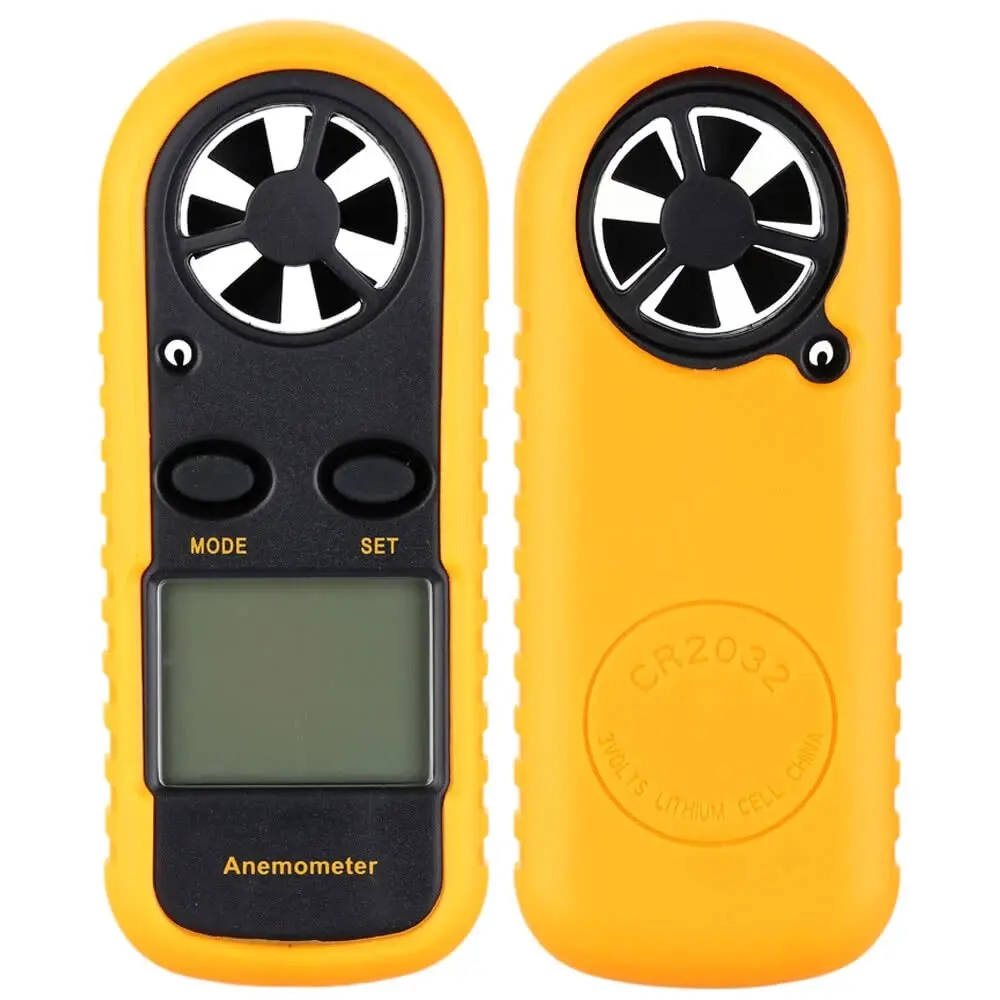 GM816 Digital Anemometer Mini LCD Wind Speed Air Velocity Temperature Measuring with Backlight Display Temperature Tester