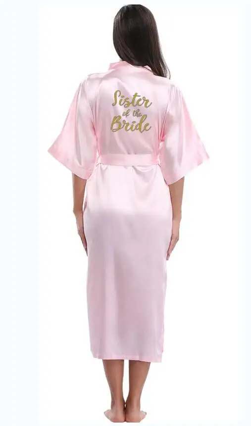 2019 New Silk Satin Lace Robes Bridesmaid Bride Robes Bridesmaid Robes Wedding Long Robe Bathrobe Lingerie Robe