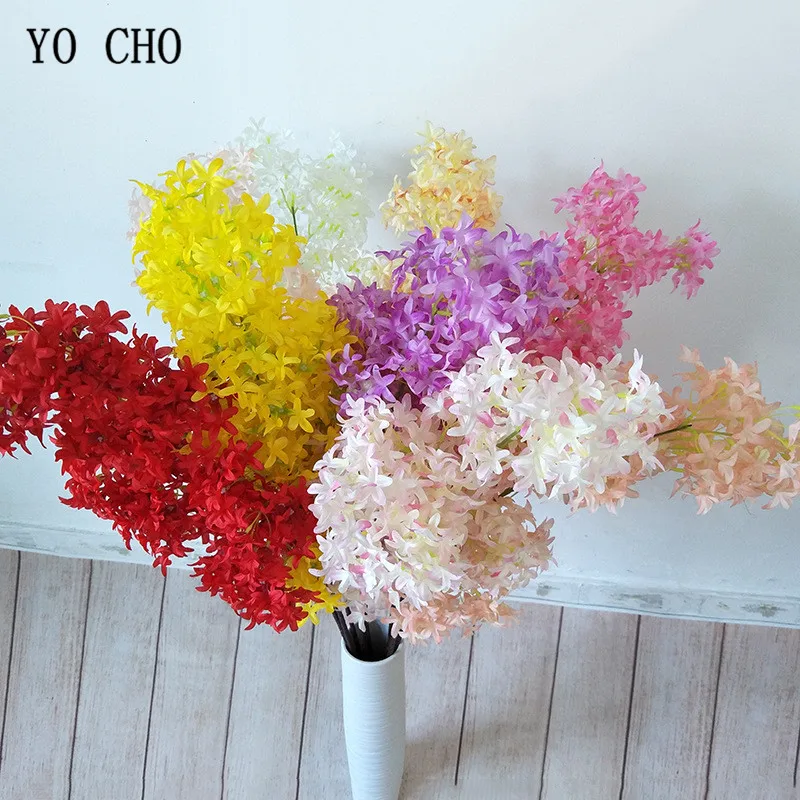 Flor de cerejeira falsa, galhos de seda artificial sakura, haste de árvore para evento, casamento, estrada, chumbo, cenário, decoração de palco