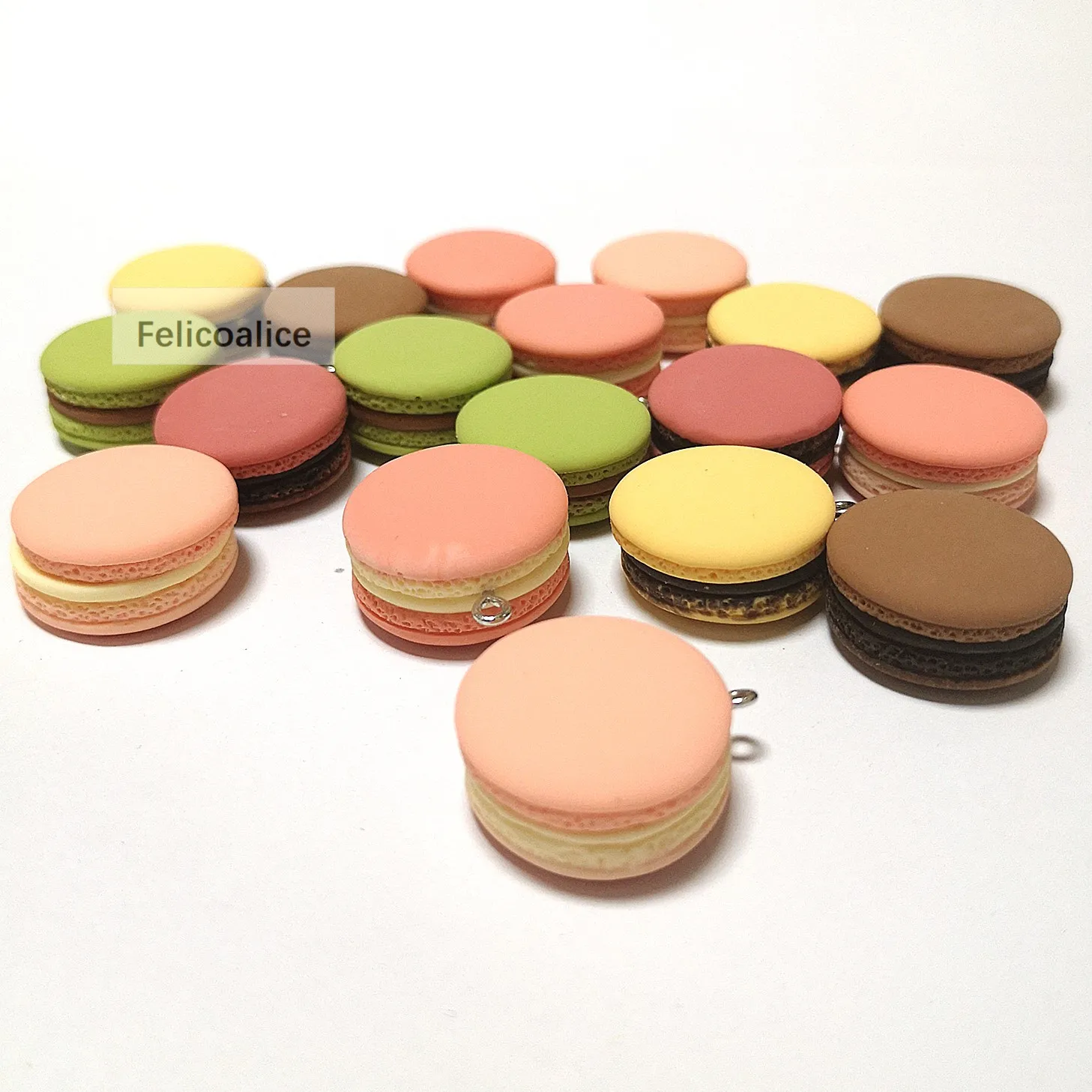 12pcs 13*23mm 3D Mini Dessert Macarons Resin Charms Pendants Colorful Hamburger Charms Fit DIY Earring Finding Jewelry Accessory