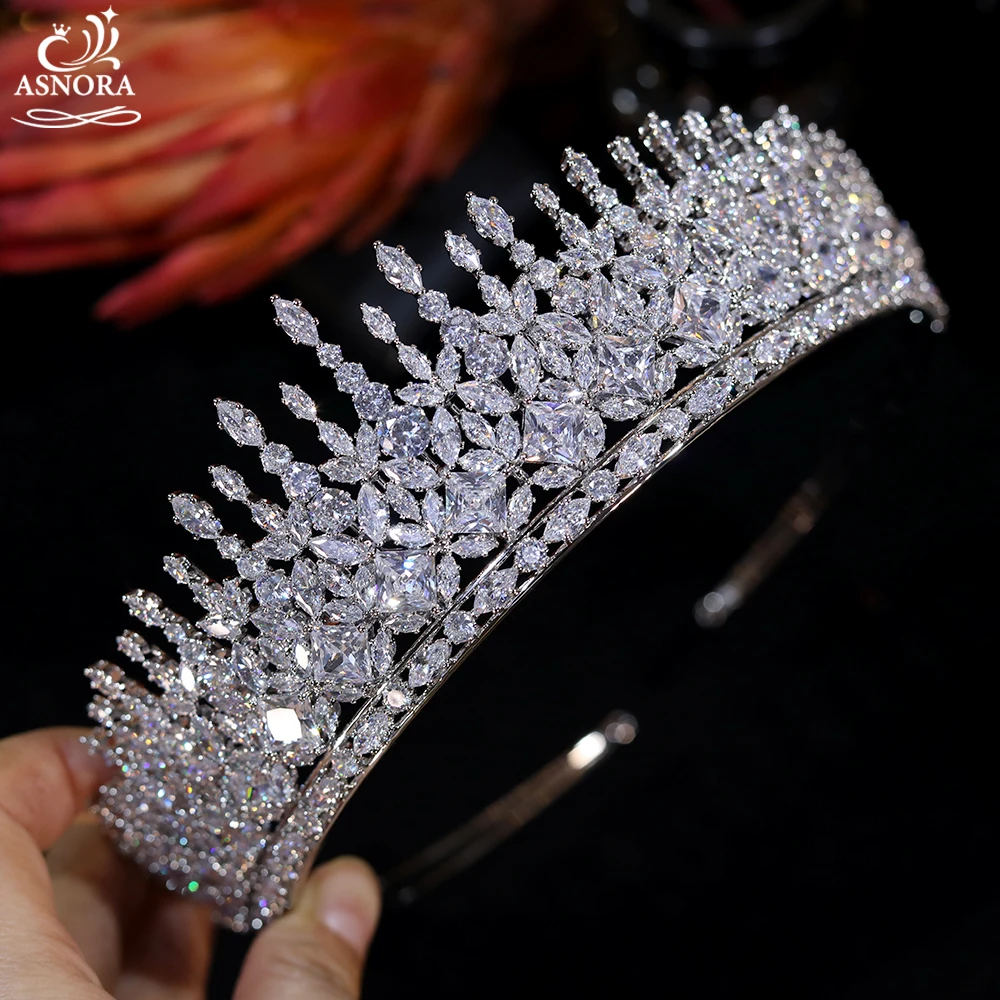 

ASNORA Luxury Women's Crown Tiara New Crystal Headband Baroque Bridal Wedding Hair Accessories A01197 Tiaras And Crowns