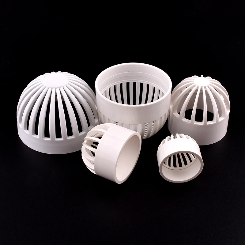 1-3pcs 20-110mm White PVC Breathable Cap Aquarium Tank Permeable Screen Filter Isolation Screen PVC Drain Pipe Pervious Cap