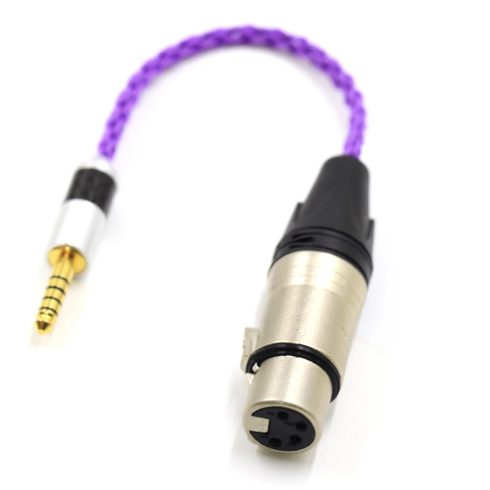 Thouliess HIFI z włókna węglowego 4.4mm wyważone męski na 4-Pin zbalansowane XLR żeński Adapter Audio kabel 4.4mm do XLR przewód łączący