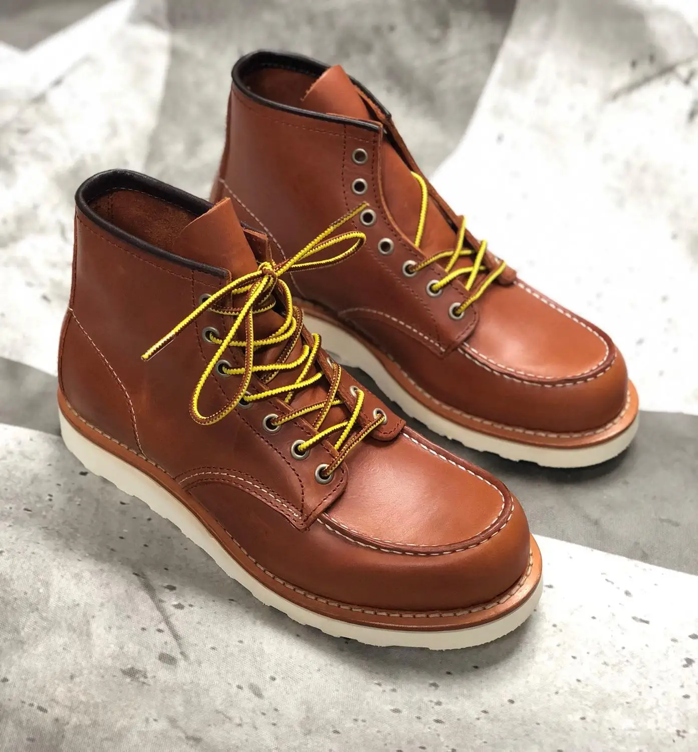 YQ875 Rock Can Roll Size 35-52 Super Quality Genuine Italian Cow Leather Handmade Durable Goodyear Welted Rider Boots