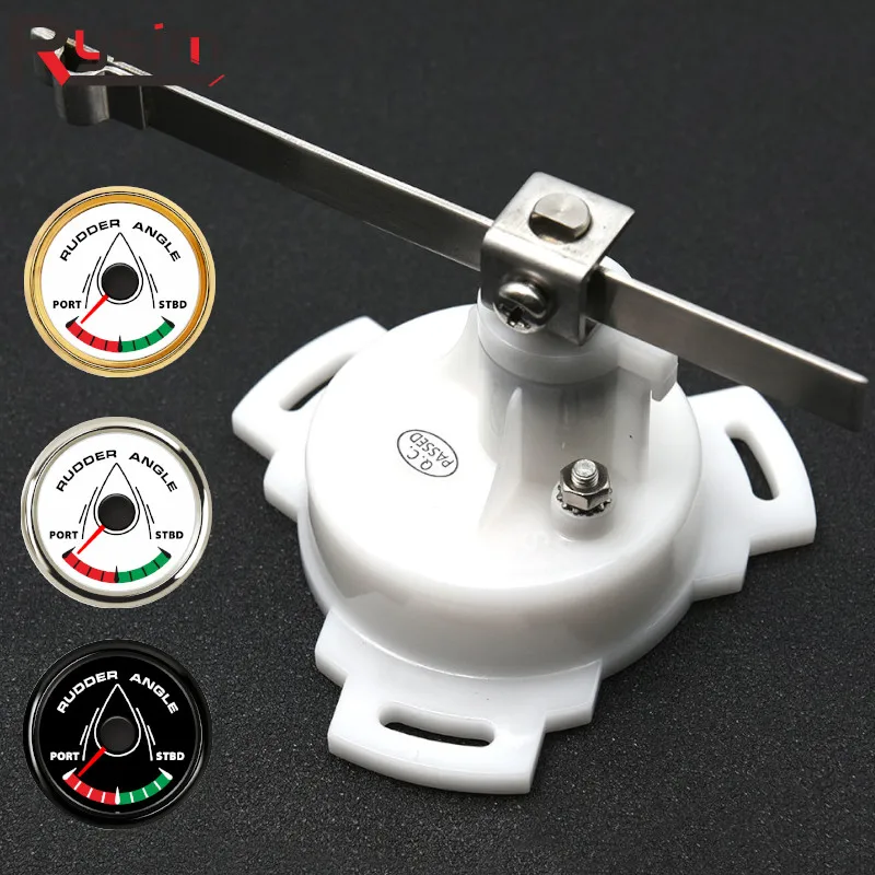 52mm 0-190ohm Waterproof Boat Marine Rudder Angle Indicator With Rudder Angle Sensor 7 color Backlight for Car Truck 12V/24V