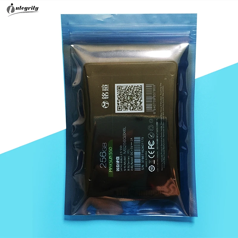 INTEGRITY 1000pcs/lot 10x16cm Resealable Zip lock Anti-Static Shielding Hard Drives Packaging Bag ESD Anti static Package Pouch