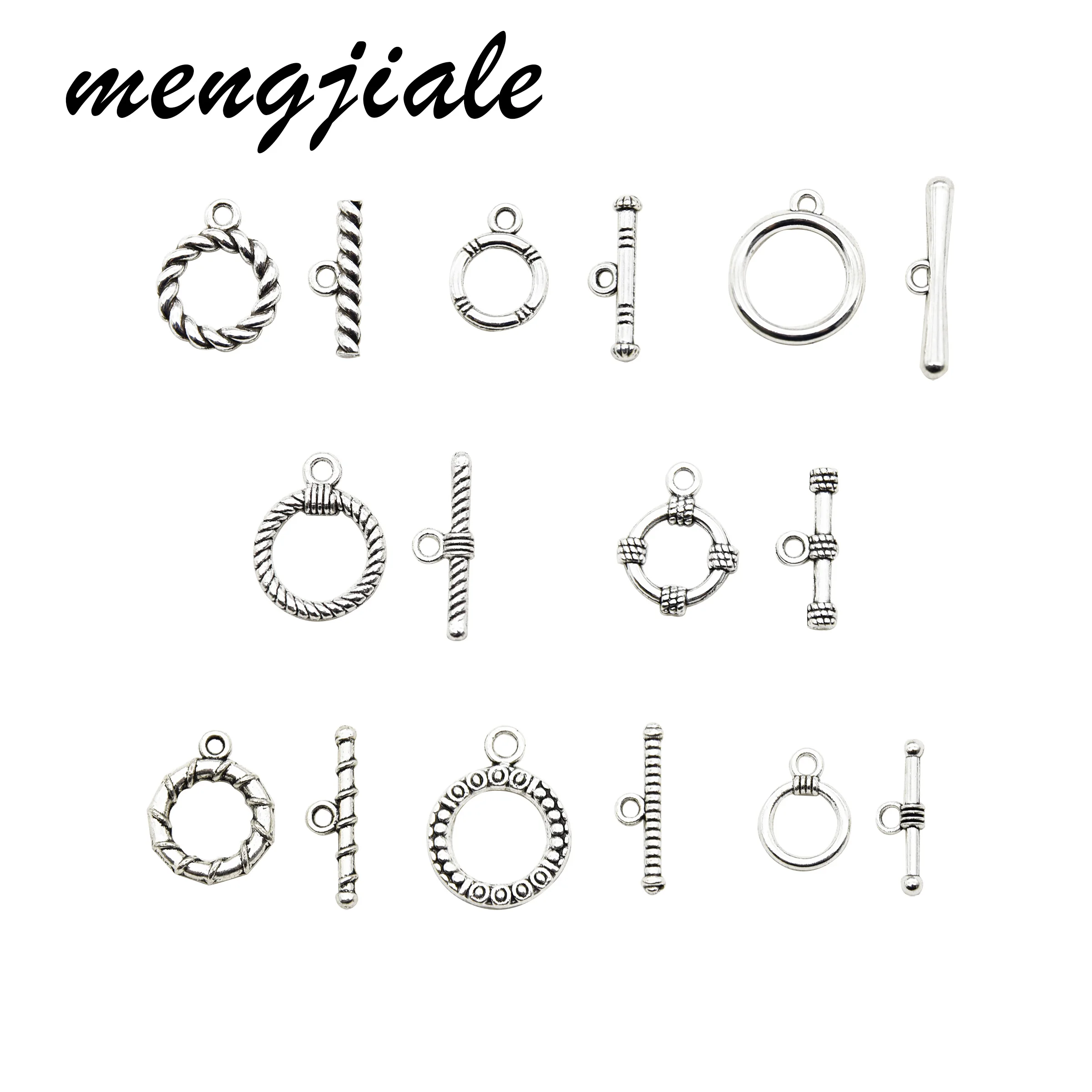 10set Wholesale Antique Silver Color OT Toggle Clasps Alloy Metal Connectors For DIY Jewelry Finding Making Accessories Supplies