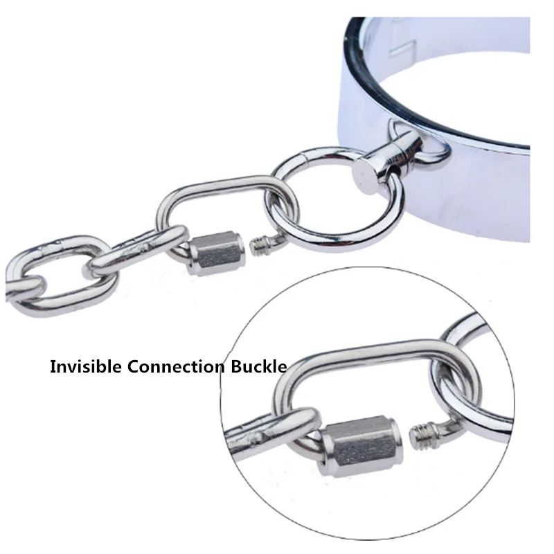 Heavy Stainless Steel Slave Bondage Sex Toys of Handcuffs Ankle Cuffs Neck Collar with Metal Chain for Women Men Fetish Bdsm