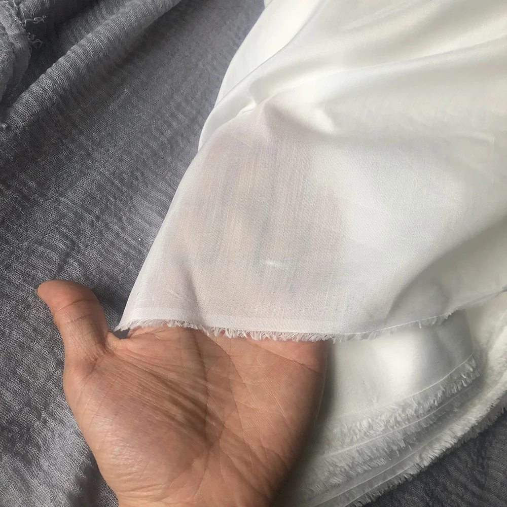 Bestilk qualidade suave seda/algodão tecido verão vestido forro material de vestuário diy roupas tecidos para cachecol