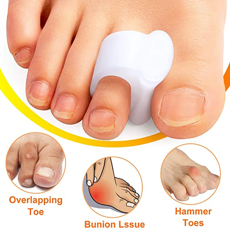 2pcs Foot Care Tools Silicone Toe Spacers Bunion Hallux Valgus Thumb Finger Correction Pad Orthopedic Toe Separators Spreader