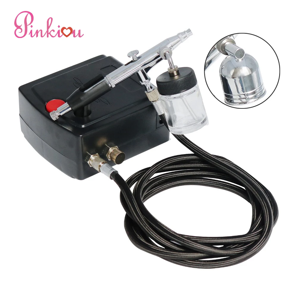 

Dual Action Airbrush Nail Kit With Compressor Pro Aerograph Cosmetics Tool For Temporary Tattoo Model Painting