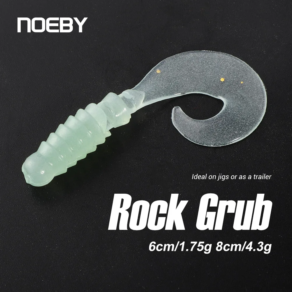 Noeby-soft silicone fishing lure with wide tail, artificial baits for Pike and perch, 6cm and 8cm