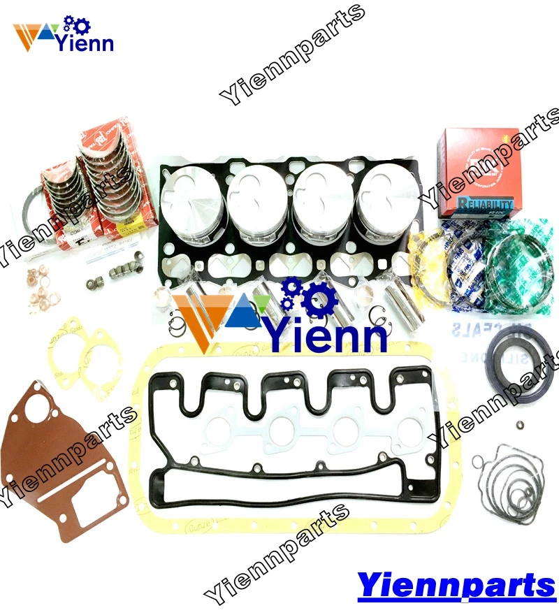 

For ISUZU 4LC1 Overhaul Rebuild Kit With Piston Ring Liner Full Gasket Set Bearing Set SH40JX IHI 40JX Excavator Engine