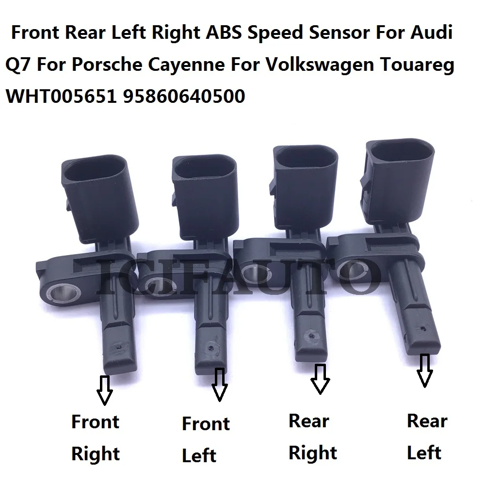 4 Pcs Wheel Speed Abs Sensor for Audi Q7 VW Touareg for Porsche Panamera Cayenne WHT005651, WHT005651A, 7P0927807, 95860640501