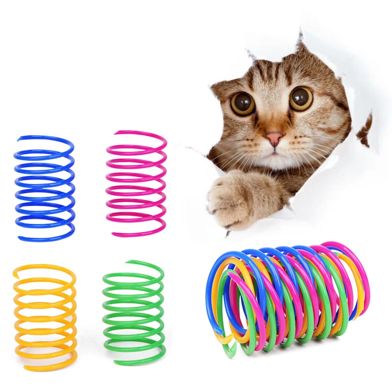 4 stks Kat Lente Speelgoed Breed Duurzaam Zware Gauge Plastic Kleurrijke Veren Kat Speelgoed Spelen Speelgoed Voor Kitten Kat Accessoires Set