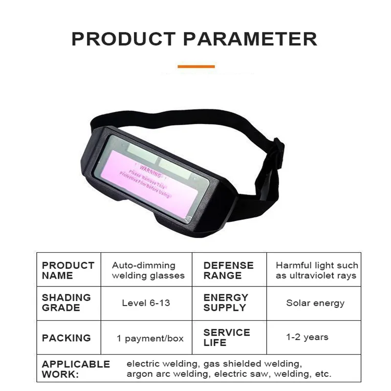 Imagem -06 - Capacetes de Soldagem Escurecimento Automático Mudança de Luz Automática Óculos de Proteção Anti-olhos Óculos de Energia Solar