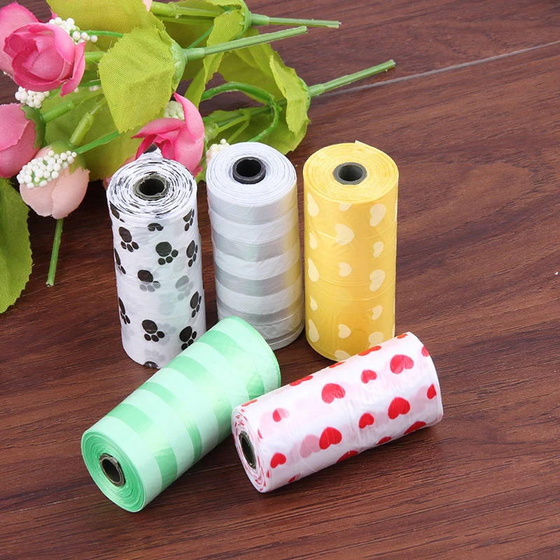 1/5 Roll Biodegradable Pet Dog Poop Bag Zero Waste Dog Pooper Bags  Dispenser Pets Products For Dogs Litter Poop Bag