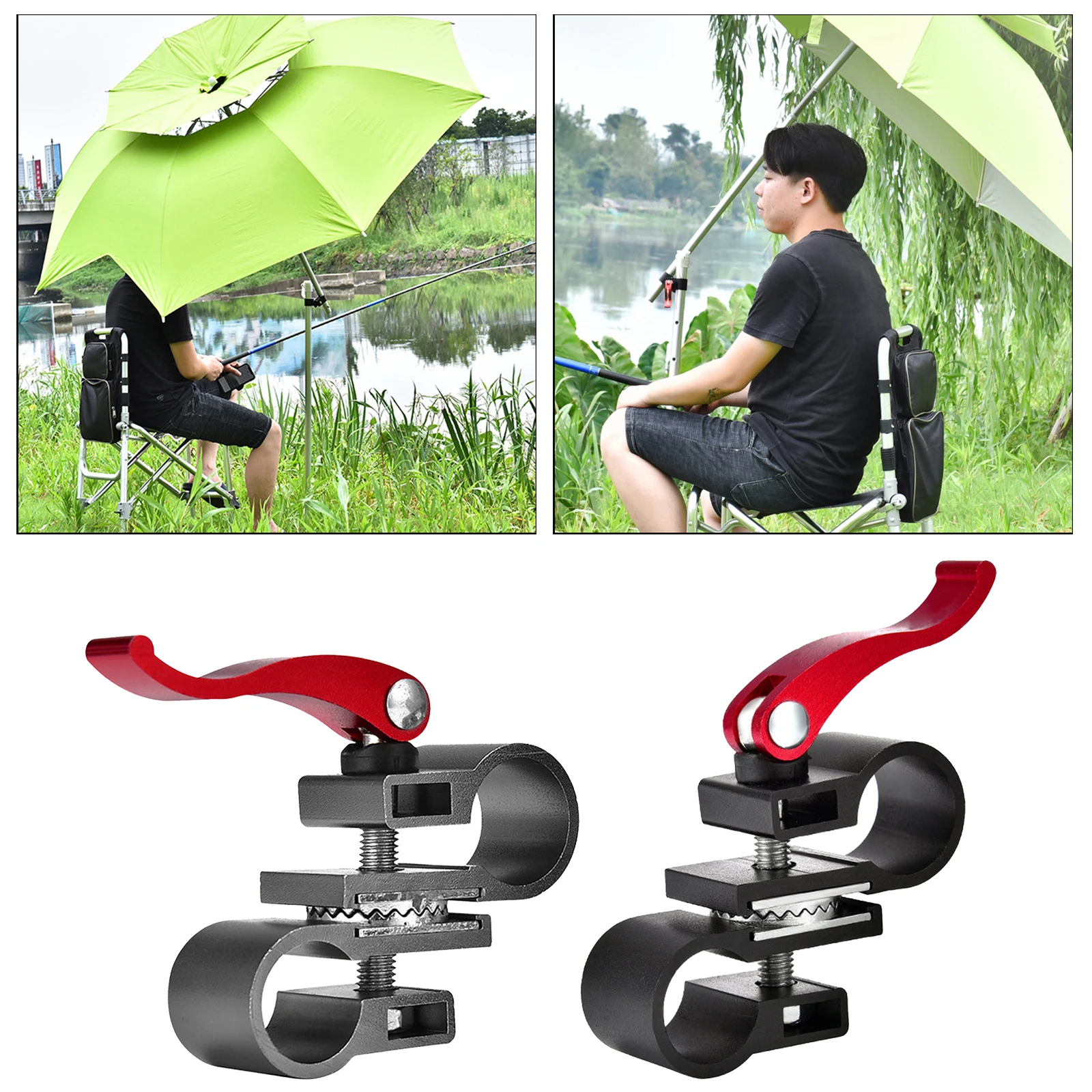 Heavy Duty Fishing Chair Umbrella Stand Holder Fixed Clip Brackets Mount Accessories Outdoors Universal Clamp