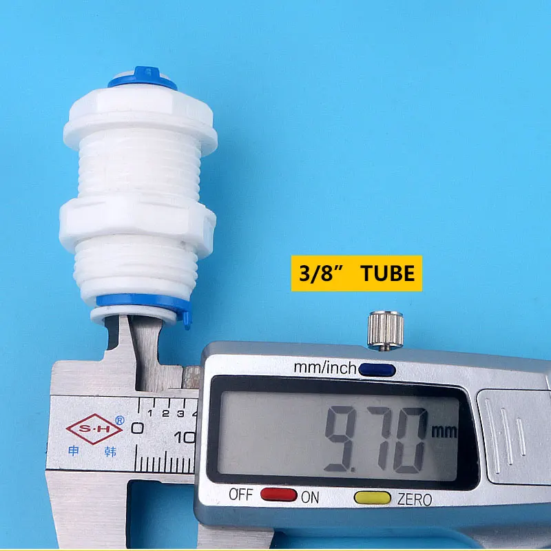 1/4 "-3/8" ODท่อPEท่อตรงBulkhead Fittings Quick Connector Divisionแผ่นROเครื่องกรองน้ำเส้นผ่านศูนย์กลางเปลี่ยน