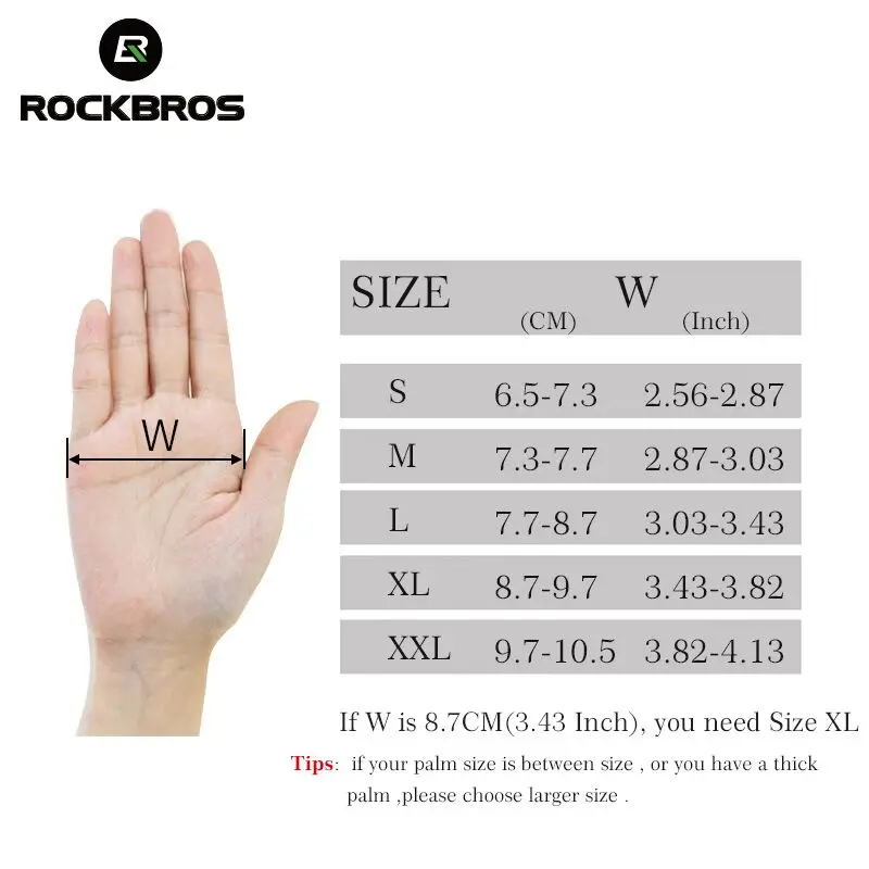 ROCKBROS Touch Screen Bike Gloves Winter Thermal Windproof Warm Full Finger Cycling Glove Anti-slip Bicycle Gloves For Men Women