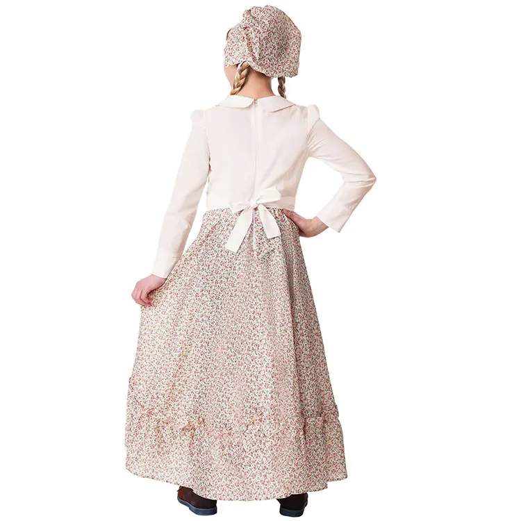 Costume de spectacle de scène pour la journée de l'enfance, pour Halloween, pour adultes, fermier, paysanne, femme serveuse