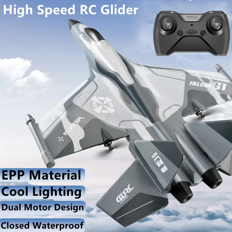 Closed Waterproof Dual Motor Drive Remote Control Plane Fixed Wing 2.4G EPP Material Anti-Crash RC Airplane Model With LED Light