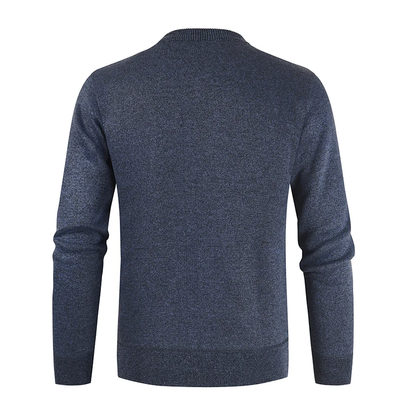 Men 2021 Winer New Casual Solid Thick Plus Velvet Sweater Pullovers Men Elasticity Fashion Slim Fit O-Neck Sweater Men