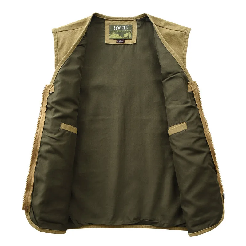 Mens Large Size Loose Multi Pocket Fishing Vest Climbing Camping Travel Outdoor Waistcoat Multi-Pocket Photography Hunting Vests