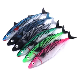 HENGJIA 1pcs 29cm 65g Artificial Hollow Soft Mackerel Skin Lures Tuna Deepwater Sea Fishing Big Game Ocean Fishing Tackle