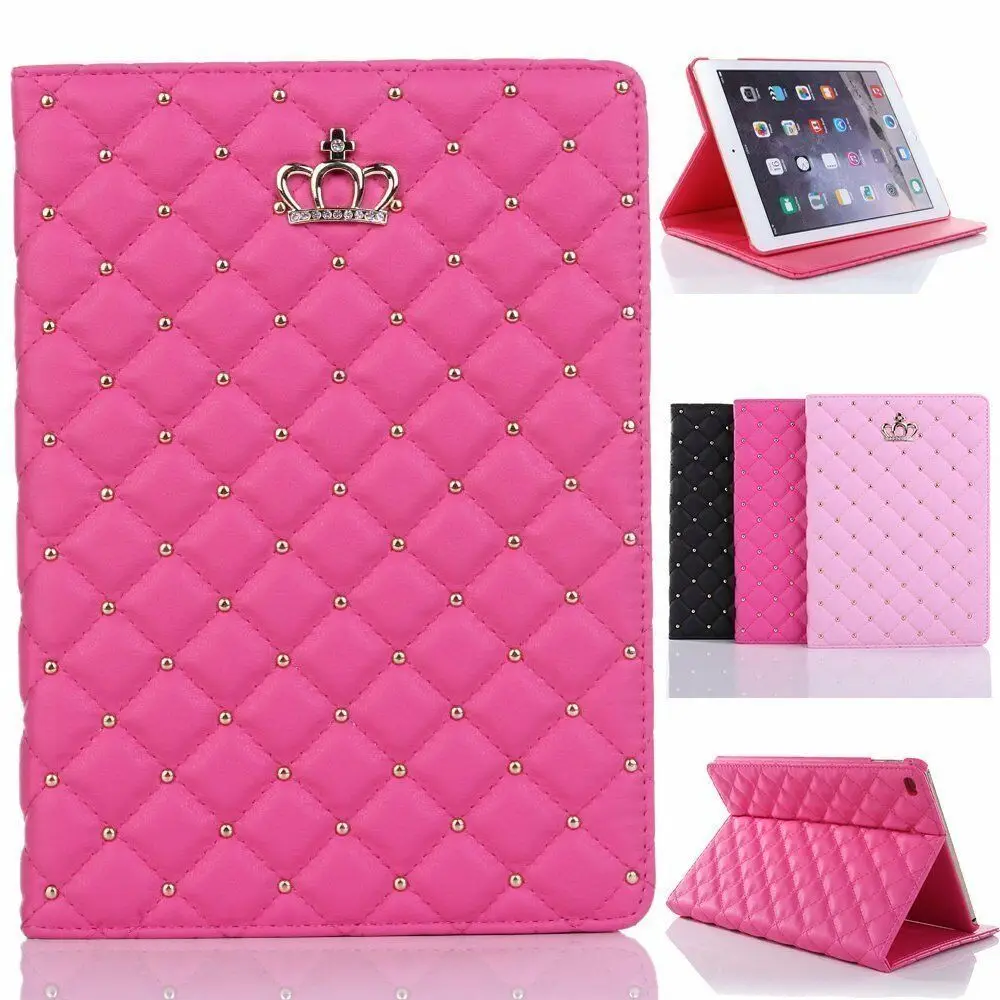 

9.7'' Crown Coque for iPad Air2 Air 2 Case Luxury Smart Auto-Sleep PU Leather Stand A1566 A1567 Cover for iPad Air 2 Case