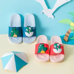 Green Crocodile Cartoon Children Slippers Summer Non-Slip Home Indoor Slippers PVC Cute Kids Shoes Light Comfort Bathroom Shoes