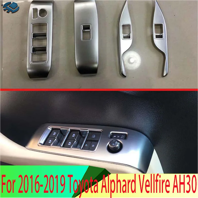 For 2016-2019 Toyota Alphard Vellfire AH30 Car Door Window Armrest Cover Switch Panel Trim Molding Garnish Left Hand Drive